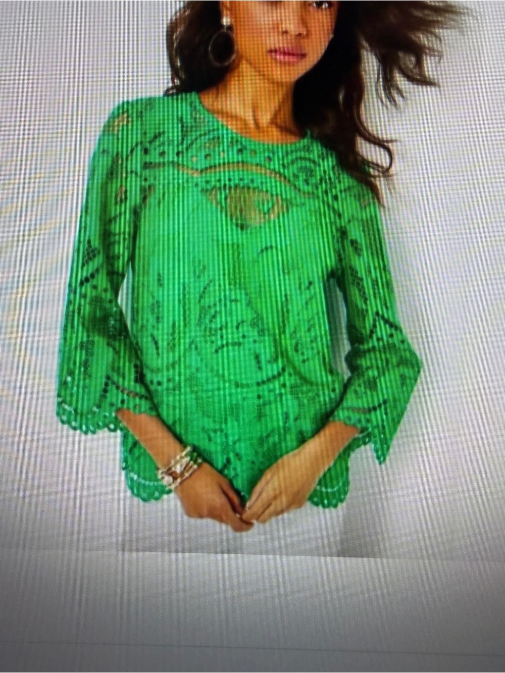 NWT Lilly Pulitzer Oaklynn Tunic Top Brazilian Green Palms In Paradise Lace 6